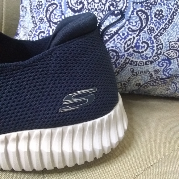 Skechers Elite Flex Wasik slip-on shoes navy blue NWOT - Picture 6 of 11